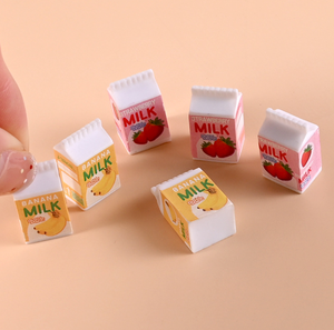 Breloques en résine 3D en forme de boîte de lait <span class=keywords><strong>banane</strong></span> fraise, cabochons en résine pour scrapbooking DIY, accessoires pour cheveux, décoration de téléphone - Product Image 3