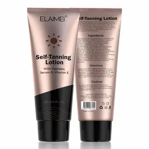 ELAIMEI Natural Sunless Tanning Lotion Active Hydrating Skincare Wheat Bronze Complexion Lightweight Firming Body Tanning Cream