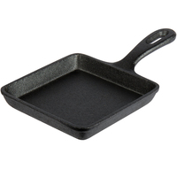 Poêle à frire carrée mini en fonte de haute qualité, antiadhésive, compatible induction, portable, avec deux poignées, capacité 1-2L