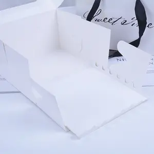 6 7 8 inç beyaz kraft el işi kağıdı kek kutusu şifon Mousse kek Take Away kutusu