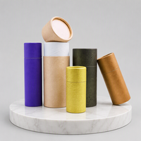 Emballage personnalisé en tube de papier cosmétique biodégradable 10ml 20ml 100ml Cylindre en carton kraft pour huile essentielle avec logo en feuille d'or