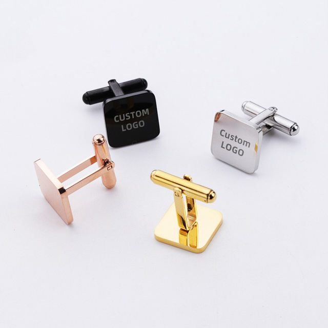 High Quality Novelty Cuff Link Custom Engraved LOGO Metal Men's Cufflinks Personalized Enamel Cufflinks for Men Luxury Set