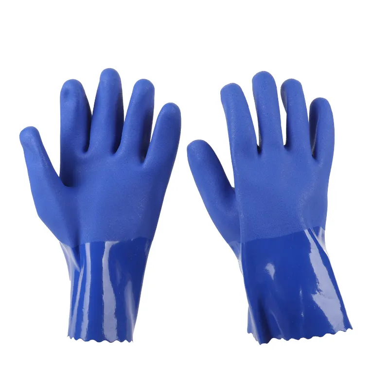 großhandel industrie Ölbeständige arbeitshandschuhe blaue pvc-handschuhe