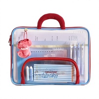 Porte-documents en maille transparente A4 pour les élèves du primaire et du collège - Sac de rangement de grande capacité de style tote