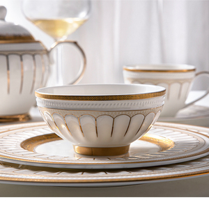 Meilleur Choix Bol de Service en Céramique Fine de Style Romain Résistant à la Chaleur Vaisselle Hôtel Chine Fine Européenne Ensemble Cadeau - Product Image 3