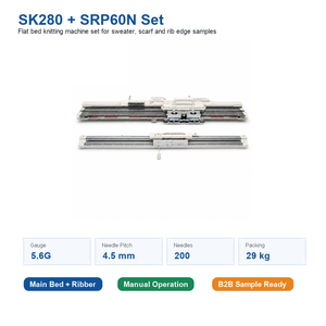 Machine à tricoter manuelle à côtes SK280 SRP60N, ensemble 120 x <span class=keywords><strong>25</strong></span> x 30 cm, pour l'enseignement textile, les ateliers d'artisanat et les acheteurs d'échantillons - Product Image 1