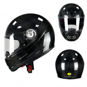 Casque de moto intégral en fibre de carbone approuvé CCC <span class=keywords><strong>noir</strong></span> brillant toutes saisons pour pièces de moto nouveau design - Product Image 2