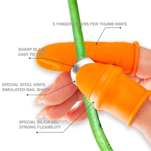 Gloway TRIM công cụ cây rau ngón tay picker ngón tay cái dao cắt găng tay vườn Silicone ngón tay cái Dao ngón tay bảo vệ - Product Image 4