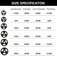 España En Stock 50mm Barbell Bumper Durable Juego de placas de peso 2,5-30kg Equipo de fitness