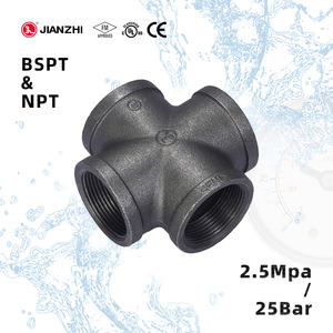 Jianzhi 4방향 25mm 다층 엘보 90도 남성 커넥터 트리 관개용 블랙 아이언 파이프 피팅 소방 스프링클러 시스템용 - Product Image 1