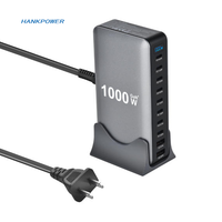 1000W Multiport 10 Ports USB GaN HUB QC3.0 Station de charge de bureau 140W 100W PD USB-C adaptateur de chargeur rapide pour tablette portable