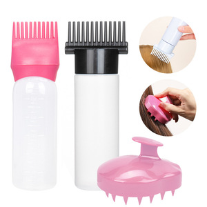 Hair Styling Bottle With Teeth Hair Coloring Conditioning Massage Scalp <b>Shampoo</b> Conditioner Bottle Set Plastic - Product Image 1