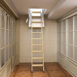 <span class=keywords><strong>Escalera</strong></span> Telescópica Oculta <span class=keywords><strong>de</strong></span> <span class=keywords><strong>Madera</strong></span> Maciza para Ático, <span class=keywords><strong>Escalera</strong></span> Plegable Mejorada para Ahorrar Espacio en Almacenes - Product Image 4