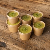 Bol à soupe jetable biodégradable en papier kraft de 20 oz, 24 oz, 32 oz avec couvercle en papier PP pour soupe chaude