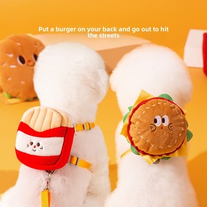 Yeni yenilik stoklanan büyük kapasiteli taşınabilir evcil hayvan sırt çantası ile fermuar kapatma Burgern temalı köpek atıştırmalık paketi köpek koşum - Product Image 2