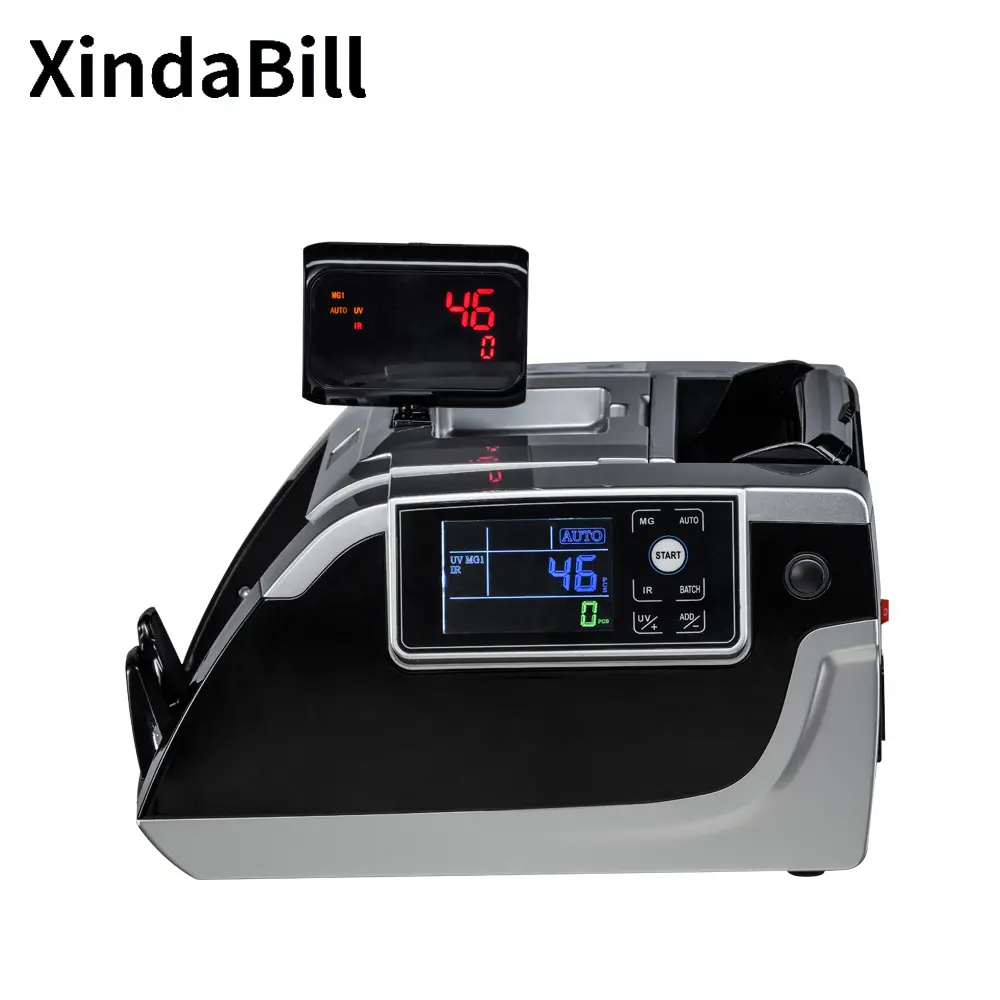 Multi-currency Money Counting Machine Banknote Detector USD EUR PKR SYP Bank Cash Add to Bill Counter Large Display XD-1009