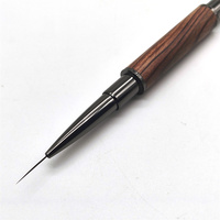 Pinceau à double tête élégant 2025 pour gel de construction, ovale et rond, avec manche en bois de santal brun de qualité supérieure, pour nail art et lignes longues