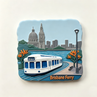 Aimant de réfrigérateur personnalisé en polyrésine, tram vintage de Melbourne, Australie, scène de coucher de soleil, souvenir touristique en résine, cadeau de collection de voyage