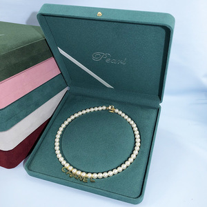 Nuevo Joyero para Collares con Hebilla Dorada, Esquinas Redondeadas, Joyero Grande de Alta Calidad, Caja de Embalaje de Joyería de Franela - Product Image 3
