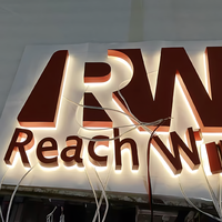 Lettres en relief 3D rétroéclairées par LED en acrylique pour la publicité intérieure/extérieure, utilisation dans les centres commerciaux et les parcs