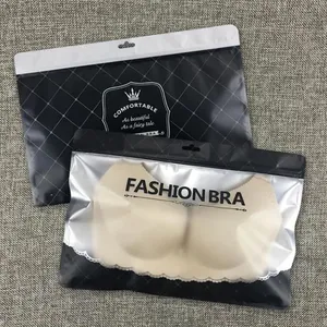 BLN工厂OEM高档磨砂塑料文胸内衣包，带拉链锁，用于零售店塑料内衣包装