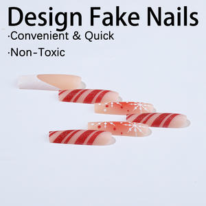 Ropa de Navidad Blanco Francés Rojo Smudge Cane Candy Snowflake 24 Piezas Long Wear Armor - Product Image 4