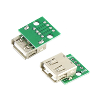 Adaptateur USB 2.0 Type-A Femelle DIP 4 broches - Module convertisseur de carte de circuit imprimé à prise droite, chargeur, alimentation, câble de données NP14-SA Original