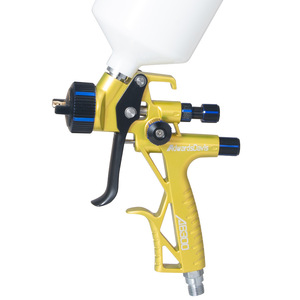 Pistola de Pulverización de Pintura por Gravedad AdvertsDavis A6300, Aleación de Aluminio, Color Amarillo con Vaso Blanco - Product Image 1