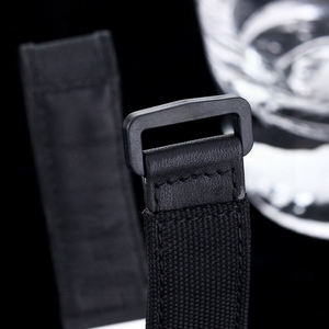 Montre mécanique originale en forme de baril, cadran 3D motif sourire arc-en-ciel, boîtier blanc, bracelet en tissu noir, montre créative et amusante, tendance - Product Image 6