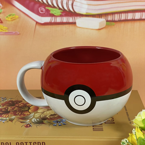 Tasse en céramique créative motif dessin animé, tasse à eau en forme de boule d'elfe avec couvercles, tasse à café au design coloré pour thé et boissons, cadeau - Product Image 1