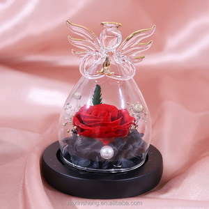 Forever Everlasting <span class=keywords><strong>Eternity</strong></span> Infinity Rose Angel Flor eterna Rosas preservadas Vidrio PARA EL Día de San Valentín Natural de larga duración - Product Image 3