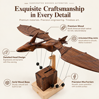 Automaton en bois artisanal moderne rechargeable Jhisen Premium avec impression numérique pour cadeaux d'Halloween et de Noël, boutique de cadeaux