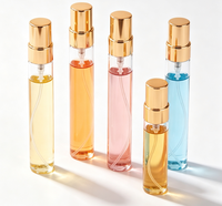 Flacon pulvérisateur de parfum en verre 2ml-10ml avec capuchons métalliques brillants, rechargeable, pour coffrets d'échantillons de boutiques de beauté