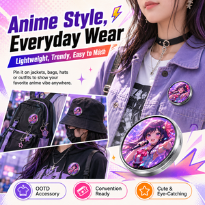 Badge électronique intelligent OEM direct usine, écran tactile IPS 1,7 pouces, vidéo dynamique, pour cosplay, fans d'anime, cadeau pour étudiants - Product Image 4