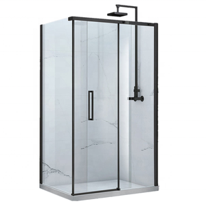 Nero opaco telaio in alluminio cerniera box doccia porte <span class=keywords><strong>senza</strong></span> Base - Product Image 6