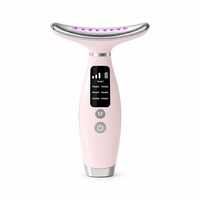 Meijin 7-Farben LED Hals- und Gesichtsstraffungsgerät mit Wärme-Vibrations-Pulsmassage & USB-Aufladbar