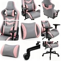Chaises de bureau OEM avec repose-pieds et design rotatif, idéales pour le bureau à domicile et le gaming