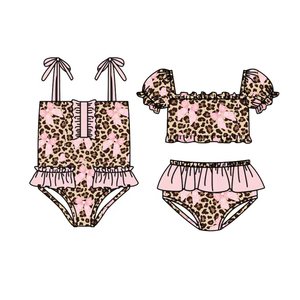 Preventa al por mayor: Trajes de baño de verano con estampado de camuflaje para niñas y niños, ropa infantil de boutique, nueva moda, algodón orgánico, precio de fábrica (MOQ 5) - Product Image 2