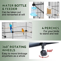 Cage à oiseaux polyvalente multicouche empilable, grande cage d'élevage pour oiseaux, plateau amovible en fil de fer pour agapornis, perruche, ara, perroquet