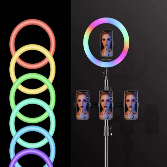 Selfie Photography Vlog Live Streaming 8inch Makeup LED RGB Ring Fill Light