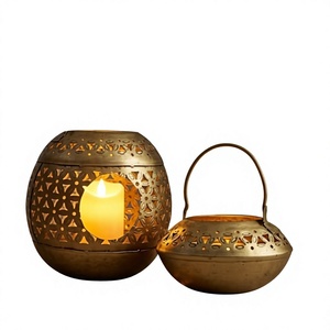 Moroccan Handmade Metal Candle <b>Lantern</b> Round Hanging Candle Holder Decorative <b>Tea</b> <b>Light</b> Jar Home Wedding Decor - Product Image 1