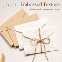 Enveloppe en papier spécial texturé gaufré OEM, enveloppe vintage faite à la main pour les invitations de mariage, les cartes de visite et les cadeaux