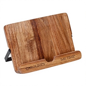 Support de livre de cuisine portable en bois brun, moderne et grand, avec support réglable pour tablette - Product Image 1