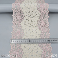 21cm vert foncé Spandex élastique dentelle tissu Floral tricoté maille Stretch lacets garniture pour femmes robe soutien-gorge