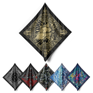 ผ้าพันคอโพลีเอสเตอร์สี่เหลี่ยมระบายอากาศได้หลากสีผ้าพันคอกีฬาลายสก๊อตลายดอกไม้ดีไซน์แบบกำหนดเอง - Product Image 2