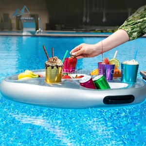 Bandeja lateral inflable para <span class=keywords><strong>bañera</strong></span> de hidromasaje con asas para fiestas en la piscina Comida y bebida Cerveza Vino Bandeja inflable - Product Image 4