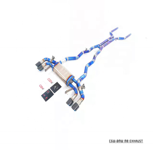 Peredam Knalpot Titanium BMW F91 F92 F93 M8 4.4T, Ujung Knalpot Serat Karbon Tempa Catback Biru, Performa Titanium - Product Image 1