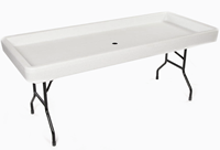 Table de remplissage et de refroidissement HDPE robuste de haute qualité de 6 pieds pour les étals de rue