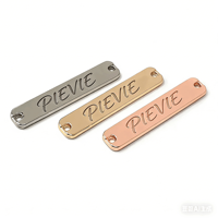 Étiquettes métalliques autocollantes 3D personnalisées en relief pour vêtements, sacs, chaussures, signes carrés - Écologiques, plaqué or 14 carats, lavables