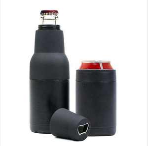 Vente chaude 12Oz En Acier Inoxydable Refroidisseur De Bière Bouteille D'eau <span class=keywords><strong>Avec</strong></span> Ouvre-Bière Flacon compte-gouttes Tubes Givré Noir - Product Image 5
